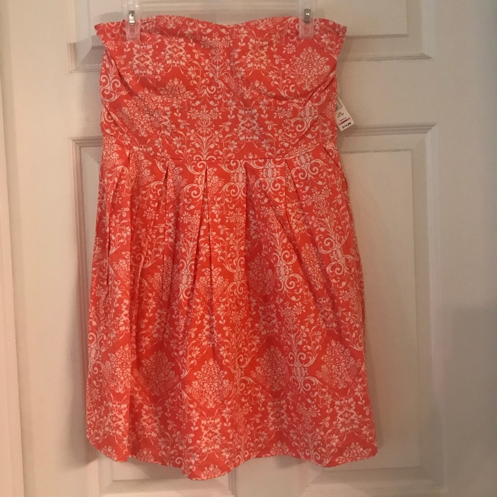 No Boundaries Strapless Print Dress